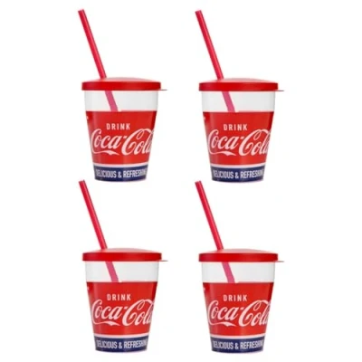Image of Snips, Coca Cola Tumblers with Straw 0.385 L, large