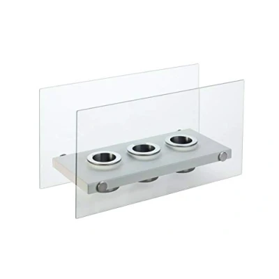 Image of Bio Ethanol Fireplace Indoor Outdoor Camping Glass Top Burner Fire VIC3 (White)