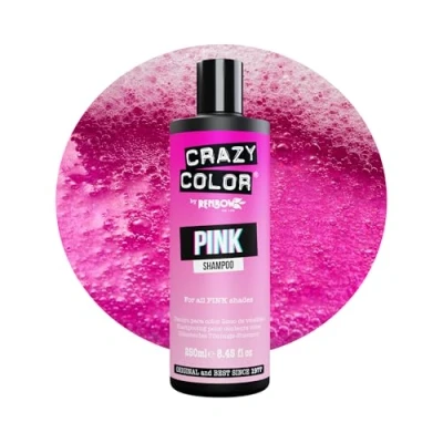 Image of Crazy Color Vegan Pink Shampoo for Hair Maintain, Refresh and Protect Hair. Sulphate Free, 250ml