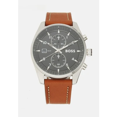 Image of BOSS Skytraveller Chronograph watch, Men&#039;s, Size: One Size, Brown/black