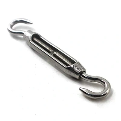 Image of M10 Turnbuckle 304 Stainless Steel Hook And Wire Rope Tension Pack Of 1