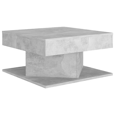 Image of vidaXL Concrete Grey Engineered Wood Coffee Table Modern Square Design Indoor Furniture for Living Room, Assembly Required