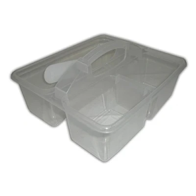 Image of Small Carry All Caddy Plastic Cleaners Cleaning Tray Basket Handle Tidy