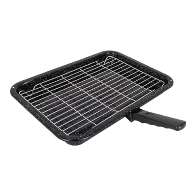 Image of sparefixd Cooker Oven Enamel Grill Pan Shelf &amp; Handle for Hotpoint
