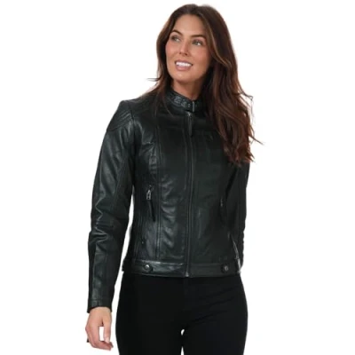 Image of Elle Women&#039;s Annette Leather Jacket in Black