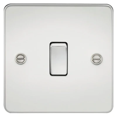 Image of KnightsBridge Flat Plate 20A 1G DP switch polished chrome