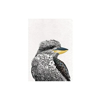 Image of Maxwell &amp; Williams Marini Ferlazzo Birds Printed Tea Towel with Laughing Kookaburra Design, Cotton, Black/White, 50 x 70 cm