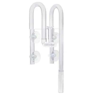 Image of MiOYOOW Aquarium Filtrate Tube, PVC+ABS U Shaped Inflow &amp; Outflow Lily Pipe with 4 Powerful Suction Cups for Planted Tank 12/ 16mm