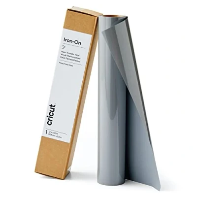Image of Cricut Iron On Grey 3.6m (12ft) Heat Transfer Vinyl Roll (HTV) for use with All Cutting Machines
