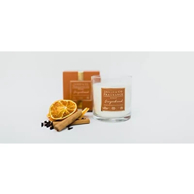 Image of James &amp; Co Fragrance Christmas Gingerbread 9oz Natural Scented Glass Candle Up to 35 Hours Burn Time