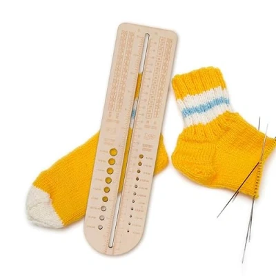 Image of Knitting Gauge Ruler Needle Measuring Tool Sock For Sewing Tools Measure Crochet Hook Craft
