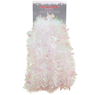 Image of Christmas Concepts® 3m / 9.8ft Chunky/Fine Tinsel Decoration (Iridescent)