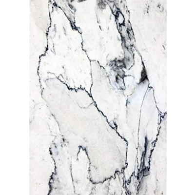 Image of 1 x A4 Printed Sheet of White &amp; Black Marble Design Decor Icing Wallpaper Edible Cake Topper Decorated Perfect for larger cakes