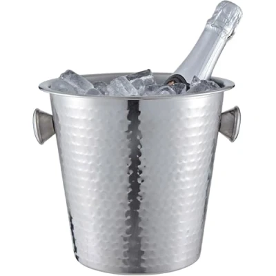 Image of Buckingham Stainless Steel Champagne/Wine Bottle Bucket 4.8 L / 21.5 cm (Hammered Effect)