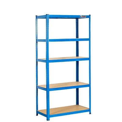 Image of Rhino Racking 2 Bays 5 Tier Heavy Duty Industrial Storage Shelves Blue 180x90x45cm
