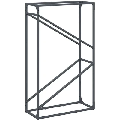 Image of vidaXL Firewood Rack Anthracite 60x25x100 cm Cold rolled steel