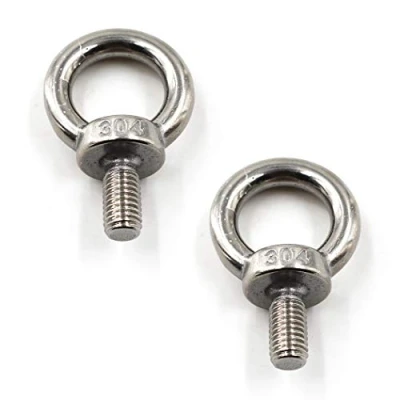 Image of M12 Ring Shape Lifting Threaded Eye Bolt 304 Stainless Steel For Nut Fastener 2 Pack