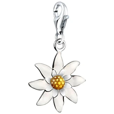Image of Nenalina charm Edelweiss Pendant in 925 Sterling Silver for all standard holders 714126 001