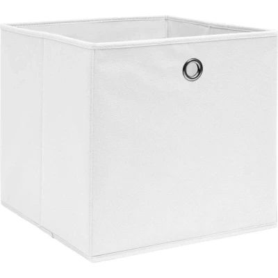 Image of vidaXL Storage Boxes 10 pcs Non woven Fabric 28x28x28 cm White