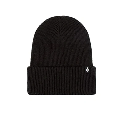Image of Women&#039;s 1 Pack SOCKSHOP Heat Holders Vermont Fine Rib Turnover Cuff Hat Black One Size