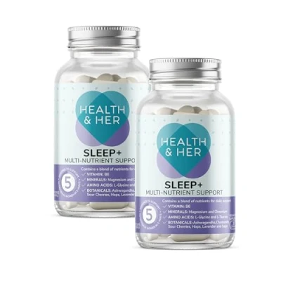 Image of Health &amp; Her Sleep+ Supplements for Women 2 Month Supply, 60 Capsules Women&#039;s Multivitamin with Lavender, Chamomile, Magnesium Vegan, Gluten Free, Vitamins