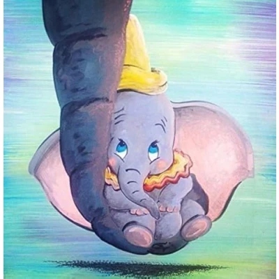 Image of HL Lospeces Diamond Painting Kits for Adults and Kids, Full Drill Round Rhinestone Paint with Diamonds, Dumbo Art Dotz (12X16 Inch)