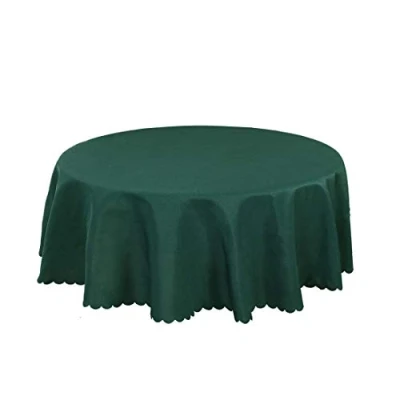 Image of N/A 63 Inch Diameter Round Polyester Tablecloth Water Stain Resistant Oil for Wedding Restaurant Party Decoration Dark Green