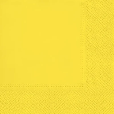 Image of 3 Ply Decorative Tissue Paper Napkins Serviettes for Decoupage Lunch 33cm x Pack of 20 (Yellow)
