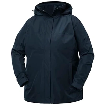 Image of Helly Hansen Womens Plus Aden Rain Jacket, 1X, Navy