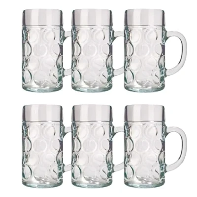 Image of ich zapfe ISAR 0,5l l Original Beer Glass Oktoberfest I 6 Pieces in a Set Traditional Dishwasher Safe