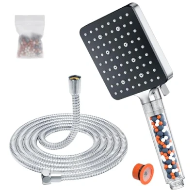 Image of YEAUPE PRO Shower Head with Hose Filter,Shower 1.6 m, Heads, Water Saving, Hand Shower, Rain Anti Limescale Function, Chrome