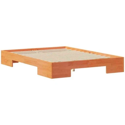 Image of Floor Bed Frame with Storage Brown 120 x 200 cm Solid pine wood Vidaxl