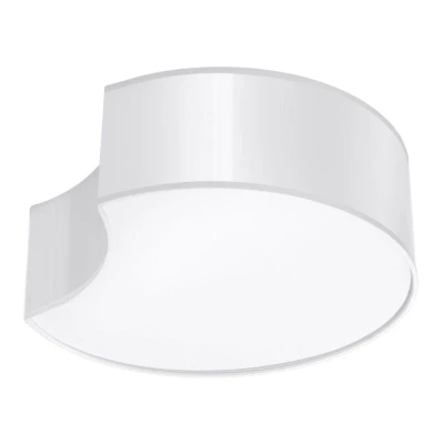 Image of Circle Decorative Flush Ceiling Light, White, 32cm