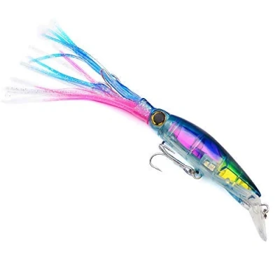 Image of OriGlam 1 Pack Octopus Swimbait with Skirt Tail, Lingcod Rockfish Jigs Hard Fishing Lure, Lifelike Bait, Squid Lures for Saltwater and Freshwater (Blue)