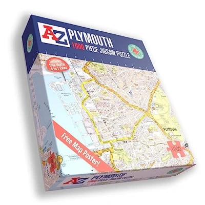 Image of A to Z Map of Plymouth jigsaw Puzzle For Adults 1000 Piece Gift Puzzles,