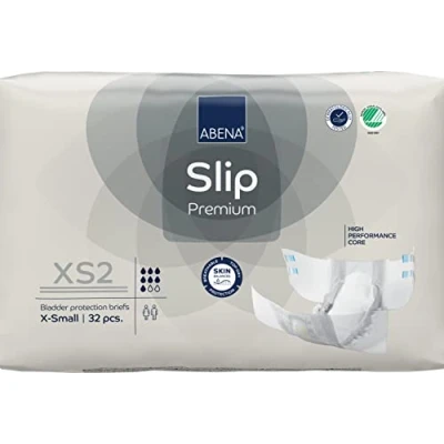 Image of ABENA Slip Premium All In One Incontinence Pads For Men &amp; Women, Eco Labelled Womens, Mens XS 2, 60 85cm Waist, 1400ml Absorbency, 32PK, White, (32 pcs, Pack of 1)
