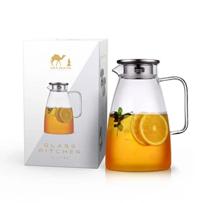 Image of Silk Route Spice Company 2L Glass Pitcher with Stainless Steel Lid