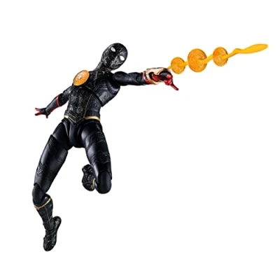 Image of BANDAI S.H. Figuarts Spider Man Black &amp; Gold Suit (Spider Man: No Way Home) Approx. 5.9 inches (150 mm), ABS PVC Pre painted Action Figure
