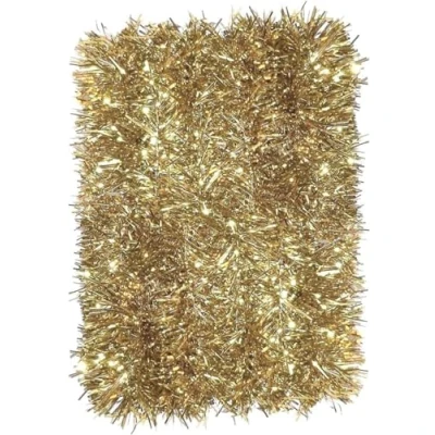 Image of SKYTE® 3 pack 50FT Luxury Metallic Tinsel Garland Very Long Christmas Shiny Party Indoor and Outdoor Decorations Tree (GOLD)