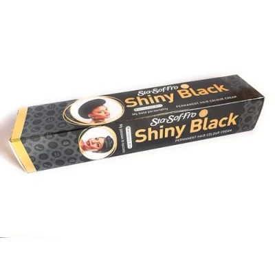Image of Sta Sof Fro Permanent Hair Colour Cream Tube, Shiny Black, Pack of 2
