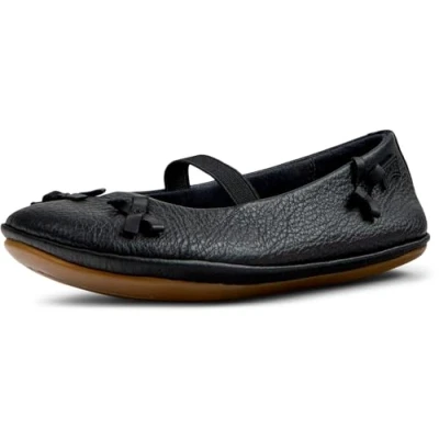 Image of Camper Right Ankle strap ballet pumps for kids, Size: 9.5K, Schwarz Leather