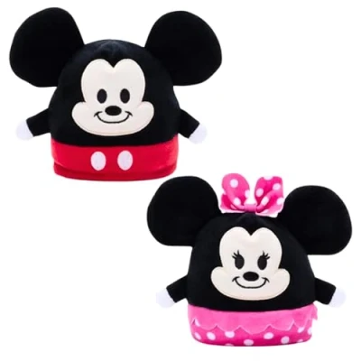 Image of Disney Mickey and Minnie Mouse 10cm Reversible Super Soft Plush Toy