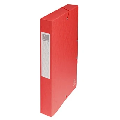 Image of Exacompta Ref 59925E Iderama Collection Filing Box 240 x 320mm in Size, Suitable for Holding A4 Documents, 40mm Spine, Spine Label Red (Pack of 8)