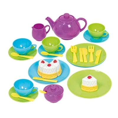Image of Casdon Tea Set Colourful Toy Party For Children Aged 3+ Includes 36 Pieces The Best Parties Around!