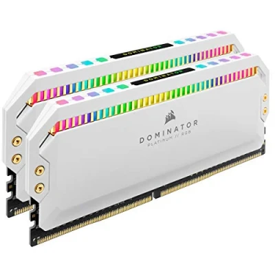 Image of Corsair DOMINATOR PLATINUM RGB 32GB (2x16GB) DDR4 3200 (PC4 25600) C16 1.35V Desktop Memory White, CMT32GX4M2E3200C16W