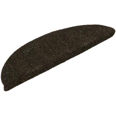 Image of vidaXL Self adhesive Stair Mats 15pcs Dark Brown 56x17x3cm Needle Punch