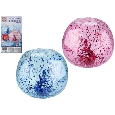 Image of Glitter Filled Beach Ball Pink 20inch