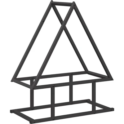 Image of vidaXL Firewood Rack Black 50x25x60 cm Cold rolled steel
