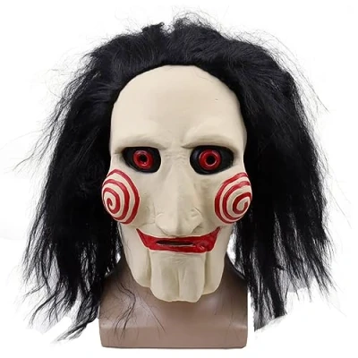 Image of SC Products Halloween Saw Jigsaw Mask for Adults &amp; Kids 2023 Horror Cosplay Costume The X Billy Puppet