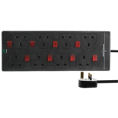 Image of Pro Elec PELB1787 Extension Lead 8G Surge Switched Black 5M